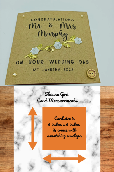 Ooak congrats wedding card personalised handmade