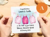 Custom congratulations for triplets baby card