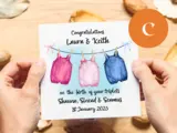 Custom congratulations for triplets baby card