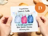 Custom congratulations for triplets baby card