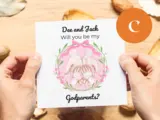 Godparents proposal card with name