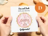 Godparents proposal card with name