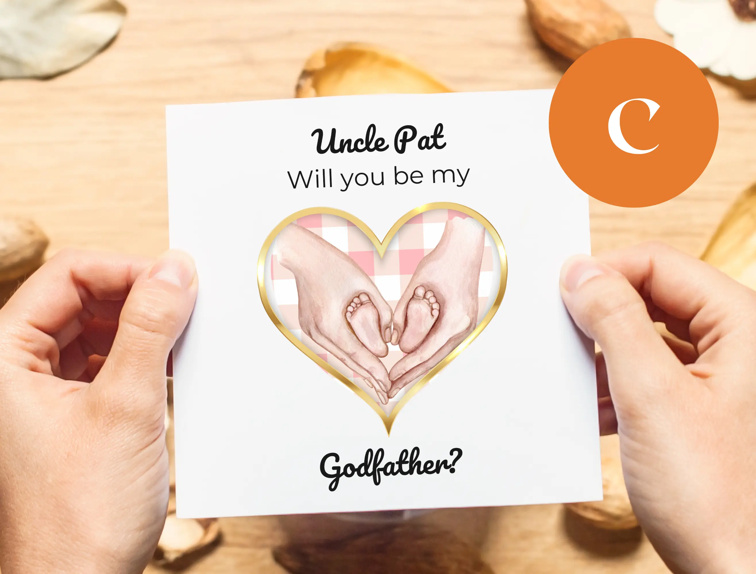 Handmade will you be my godfather card ireland