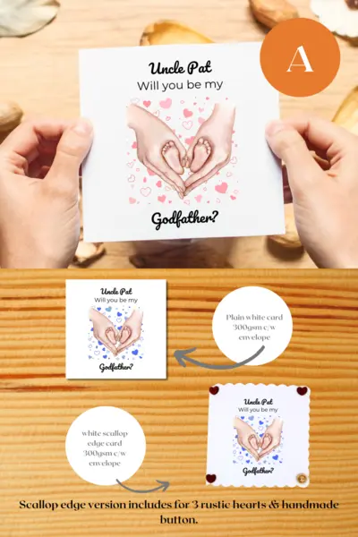 Handmade will you be my godfather card ireland