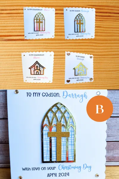 Personalised christening card boy or girl church