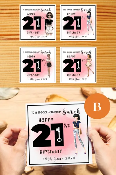 21st birthday card daughter key personalised