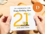 21st birthday card for son drinks beer