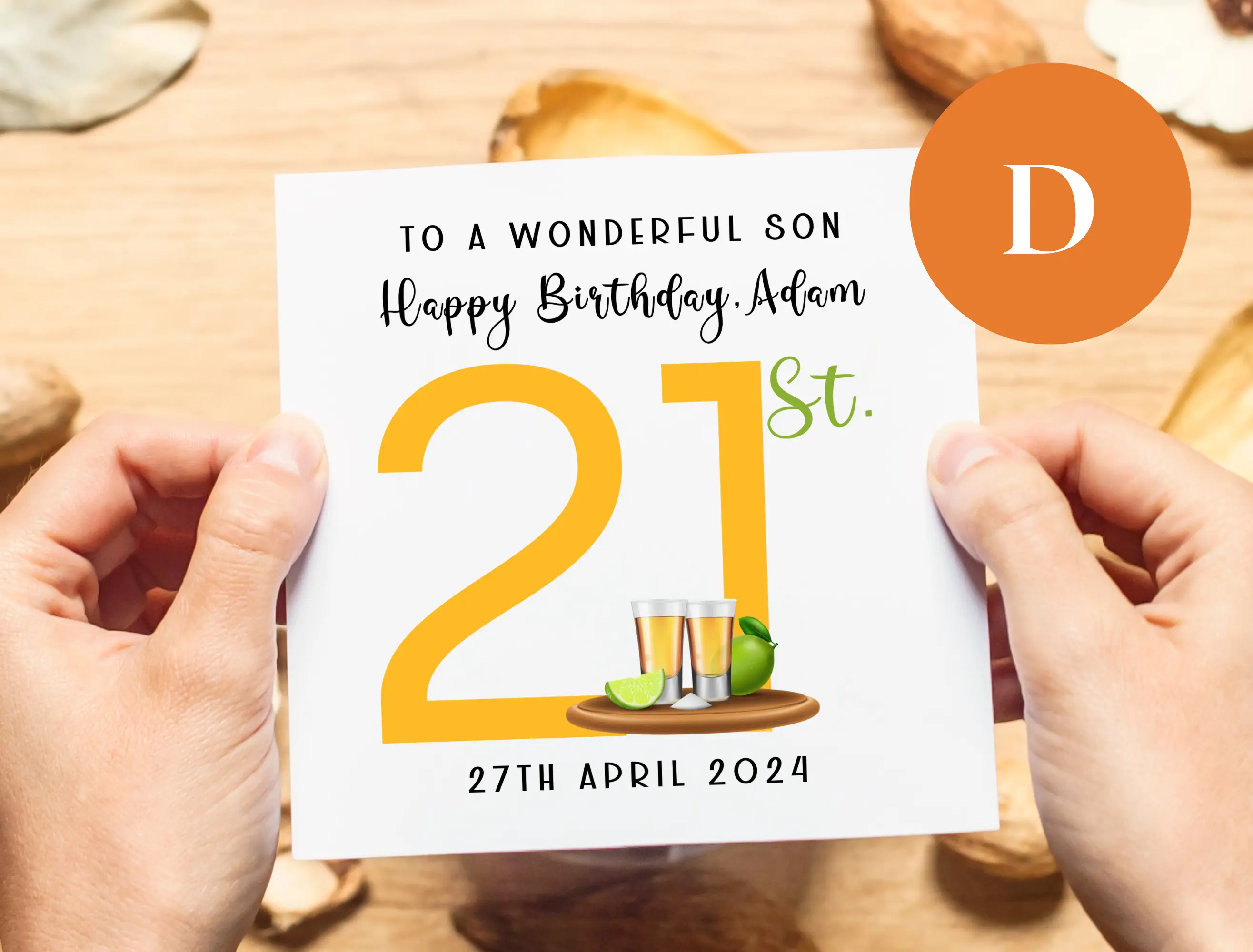 21st birthday card for son drinks beer