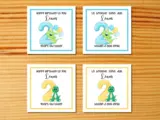 2nd birthday personalised card son cute dinosaur irish or english