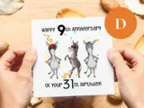 40th birthday card for him funny animal