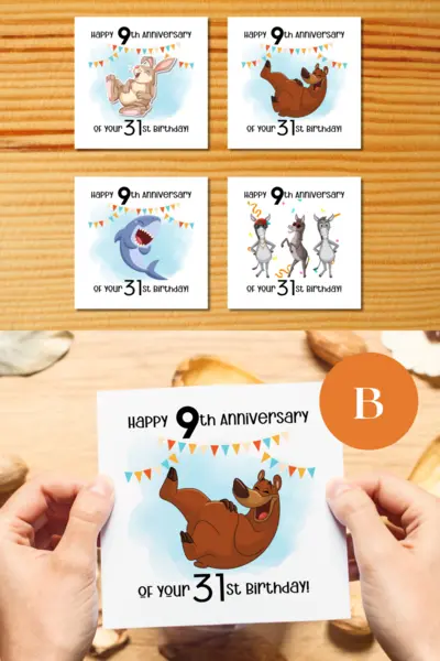 40th birthday card for him funny animal