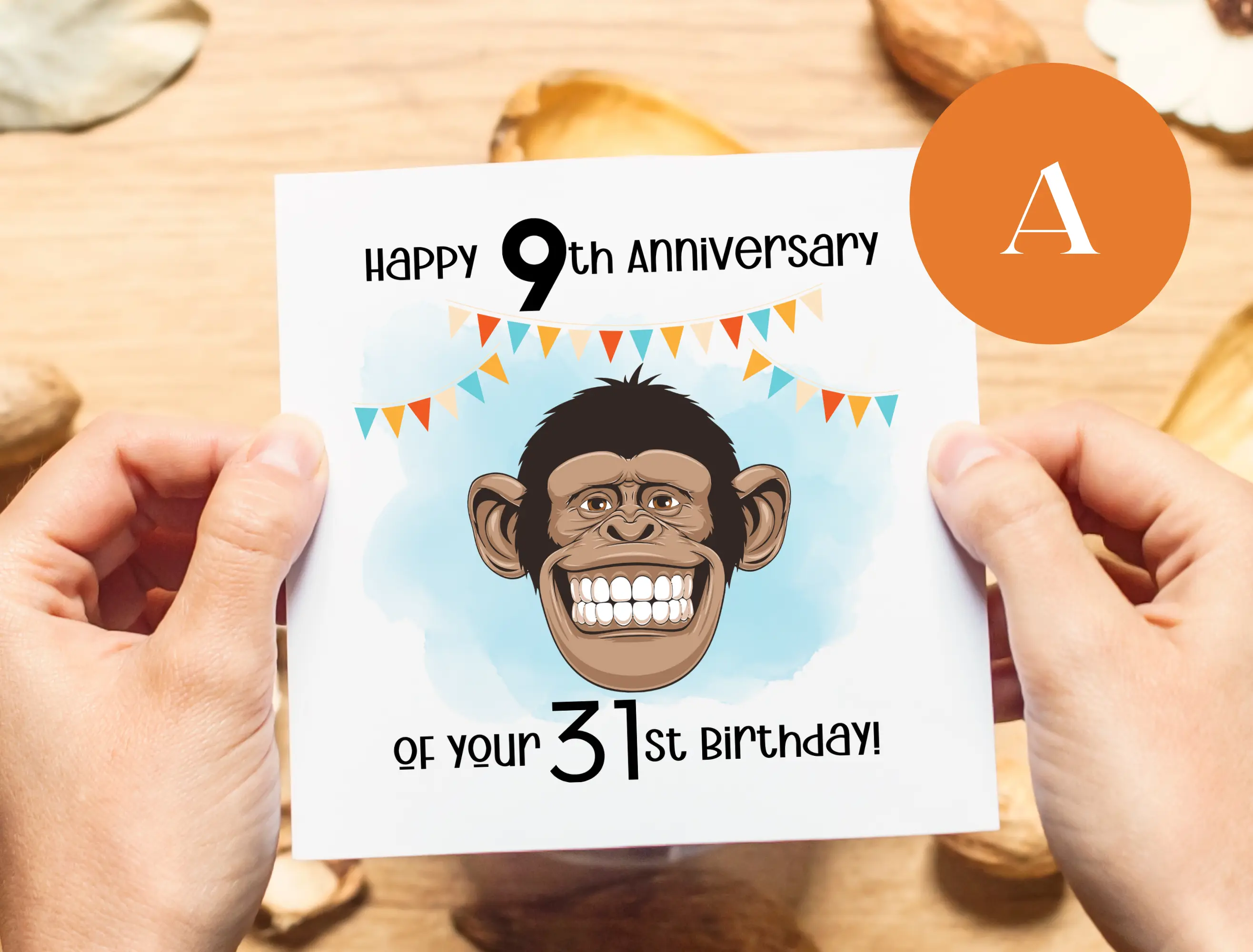 40th birthday card for him funny monkey