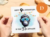 40th birthday card for him funny monkey