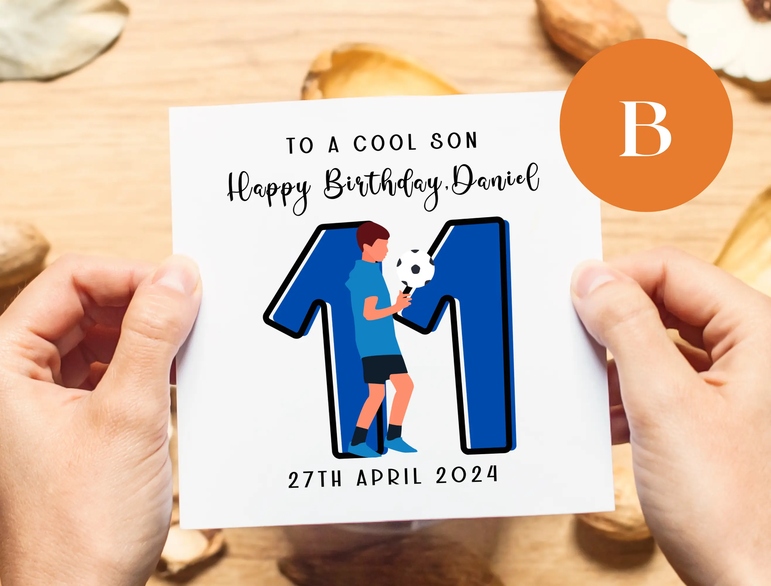 Age 10 11 12 13 dublin colours football birthday card for son