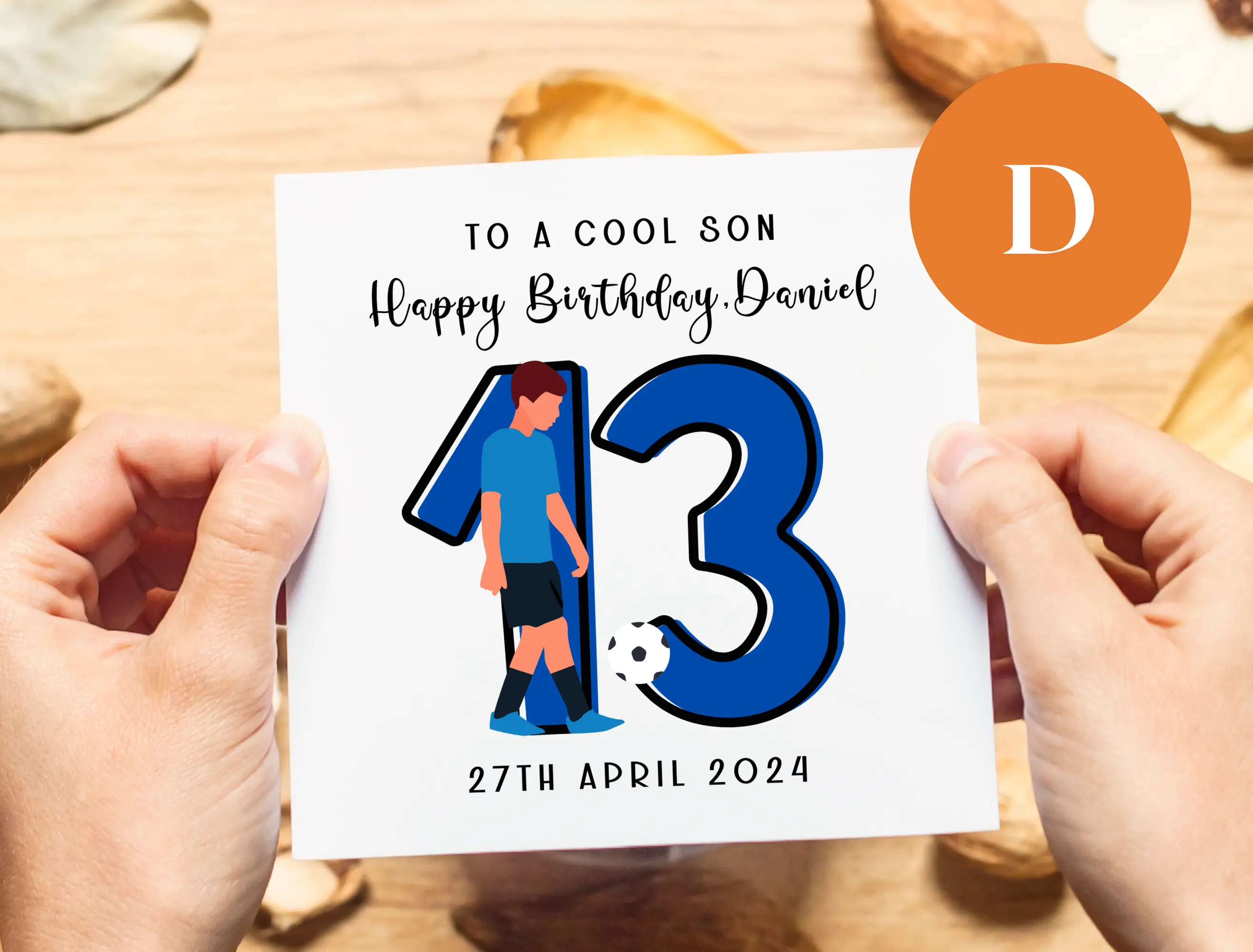 Age 10 11 12 13 dublin colours football birthday card for son