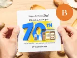 Funny 70th birthday card for dad grandad handmade in ireland