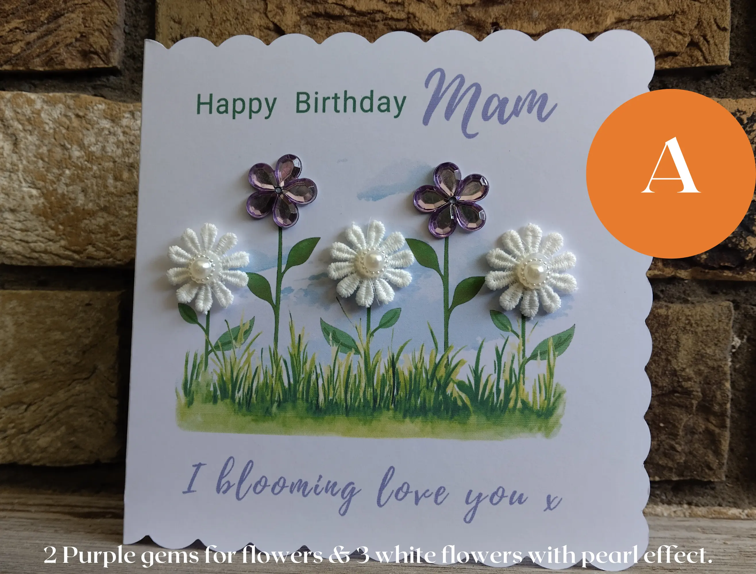 Handmade Floral Blooming Love Birthday Card for Mam