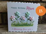 Handmade Floral Blooming Love Birthday Card for Mam