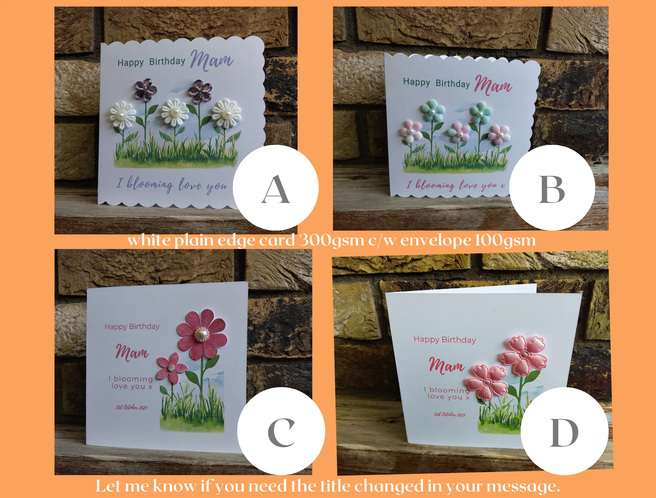 Handmade Floral Blooming Love Birthday Card for Mam