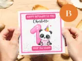 Personalised 1st birthday card cute panda boy or girl