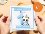 Personalised 1st birthday card cute panda boy or girl