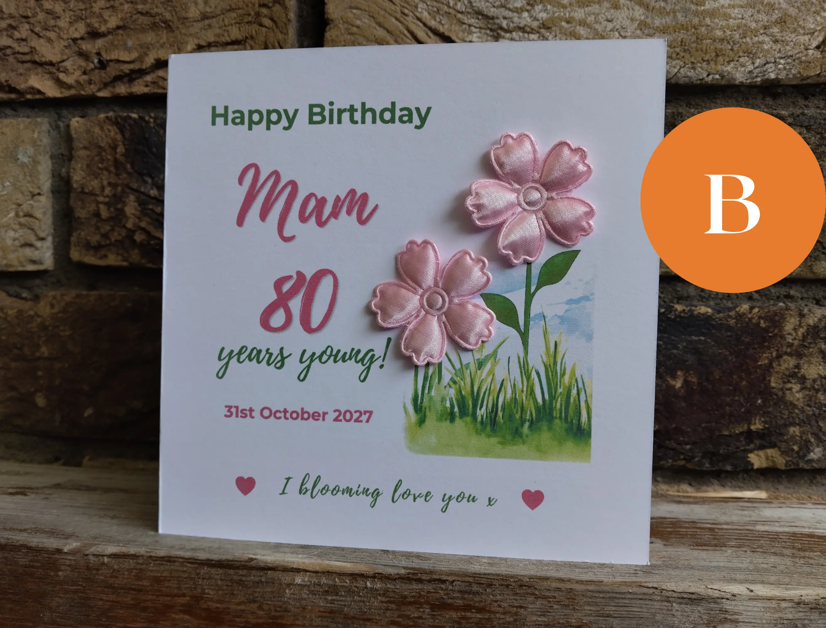 Personalised 3D Floral Birthday Card Blooming Love