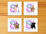 Personalised 8th birthday card special girl daughter granddaughter niece dog