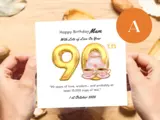 Personalised 90th birthday card teapot mam handmade in ireland
