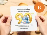 Personalised 90th birthday card teapot mam handmade in ireland
