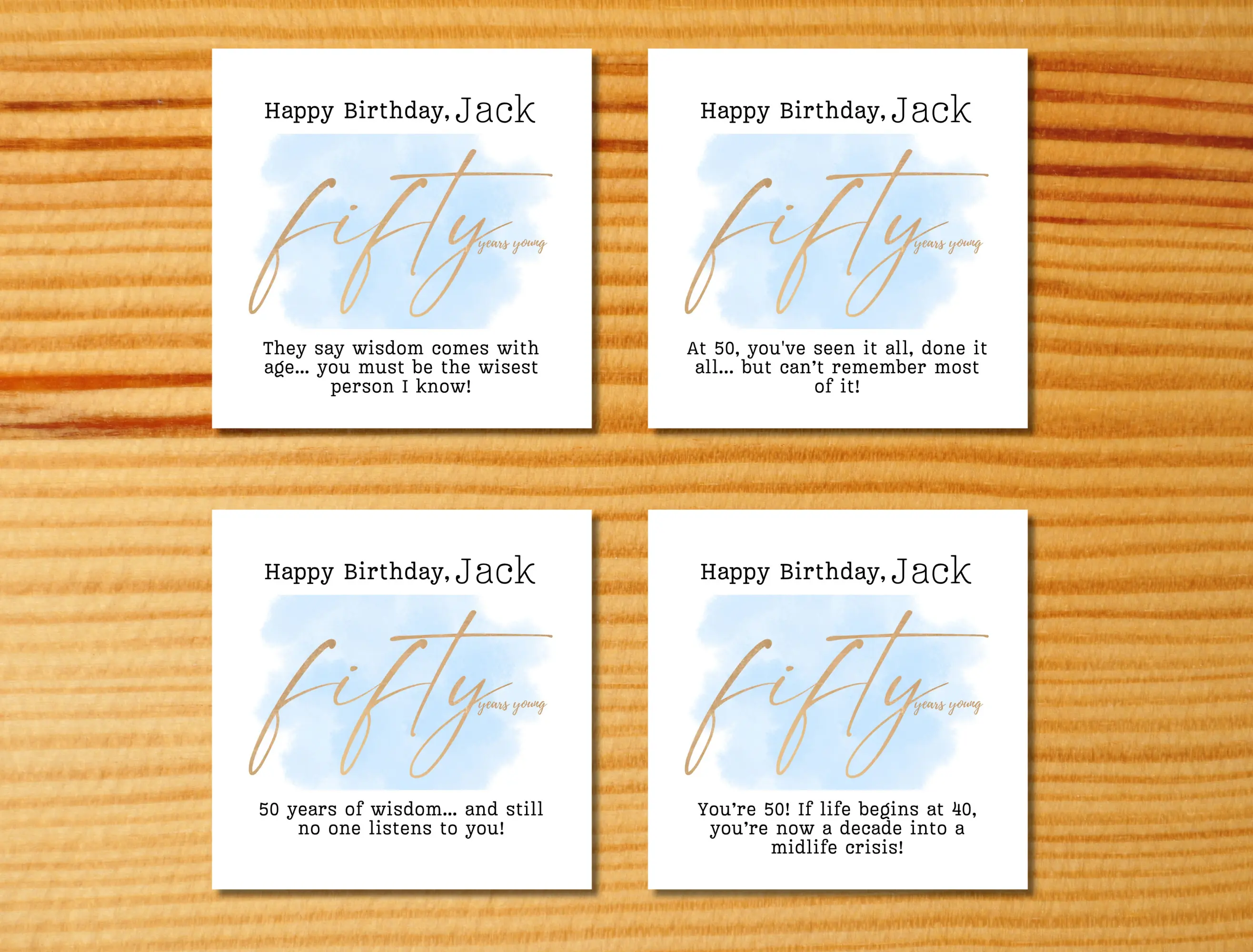 Personalised funny 50th birthday card for him fifty years young
