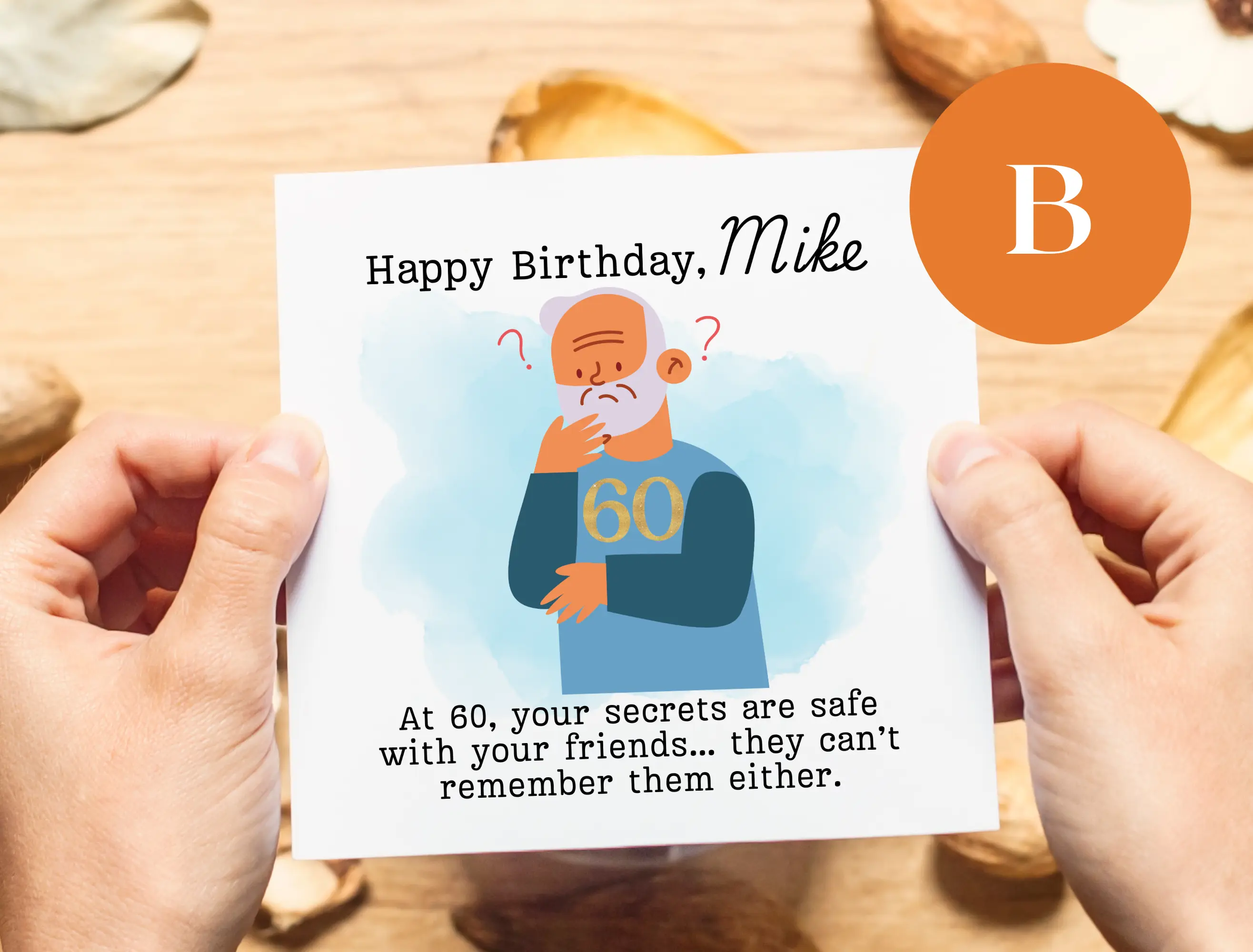 Personalised funny 60th birthday card for him hilarious