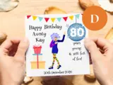 Personalised funny birthday card 80 year old mam nana handmade in ireland