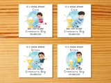 Customised first holy communion card brother catholic football