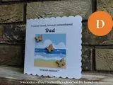 Forever Remembered Dad Memorial Butterfly Card Gold Butterfly