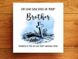 Sorry for your loss brother card with cross condolence card brother