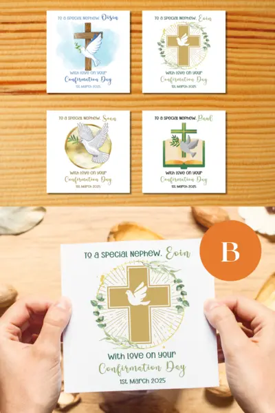 Holy Spirit themed confirmation card for nephew