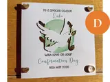 Personalised confirmation card boy girl dove cutout hearts