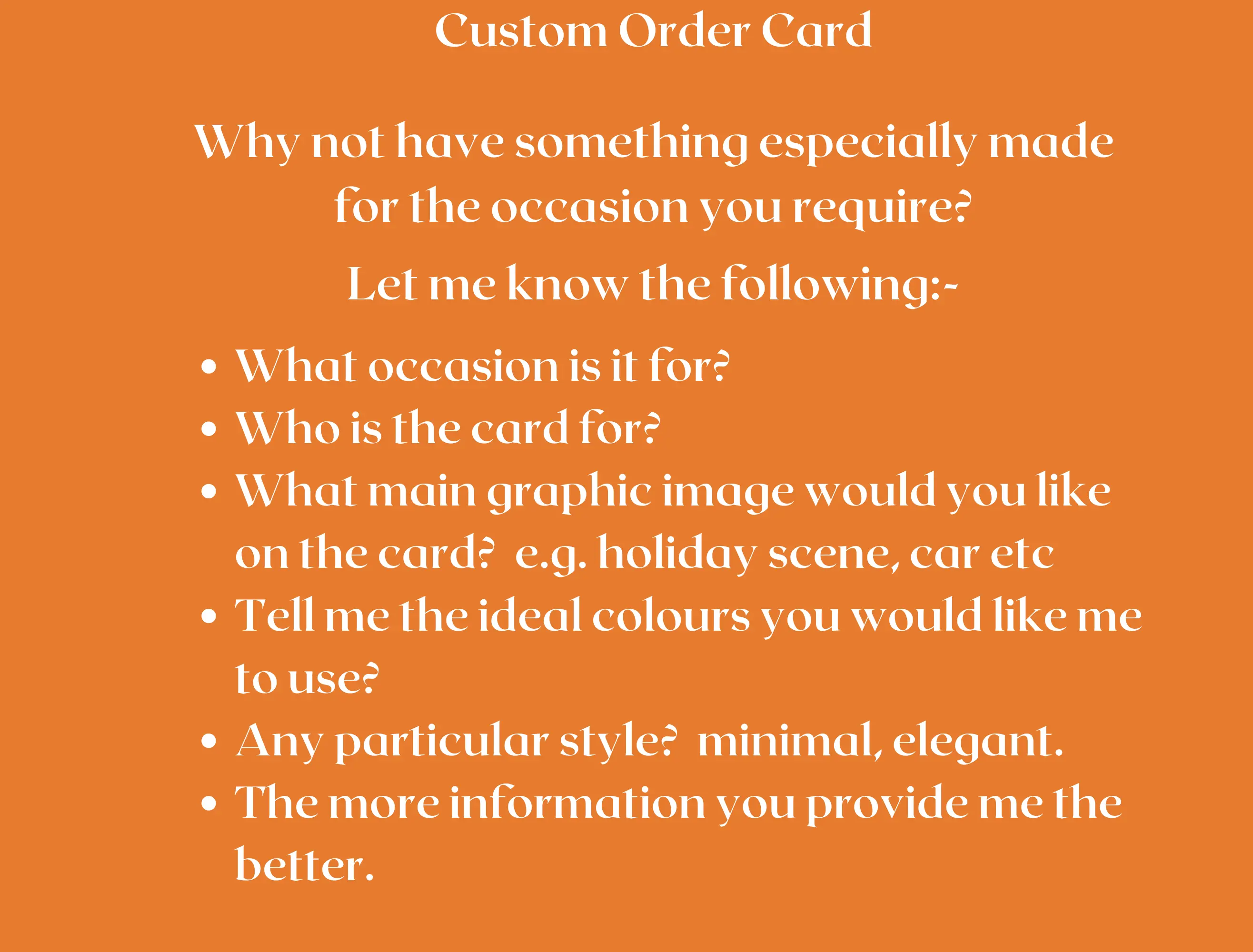 Custom made greeting card handmade