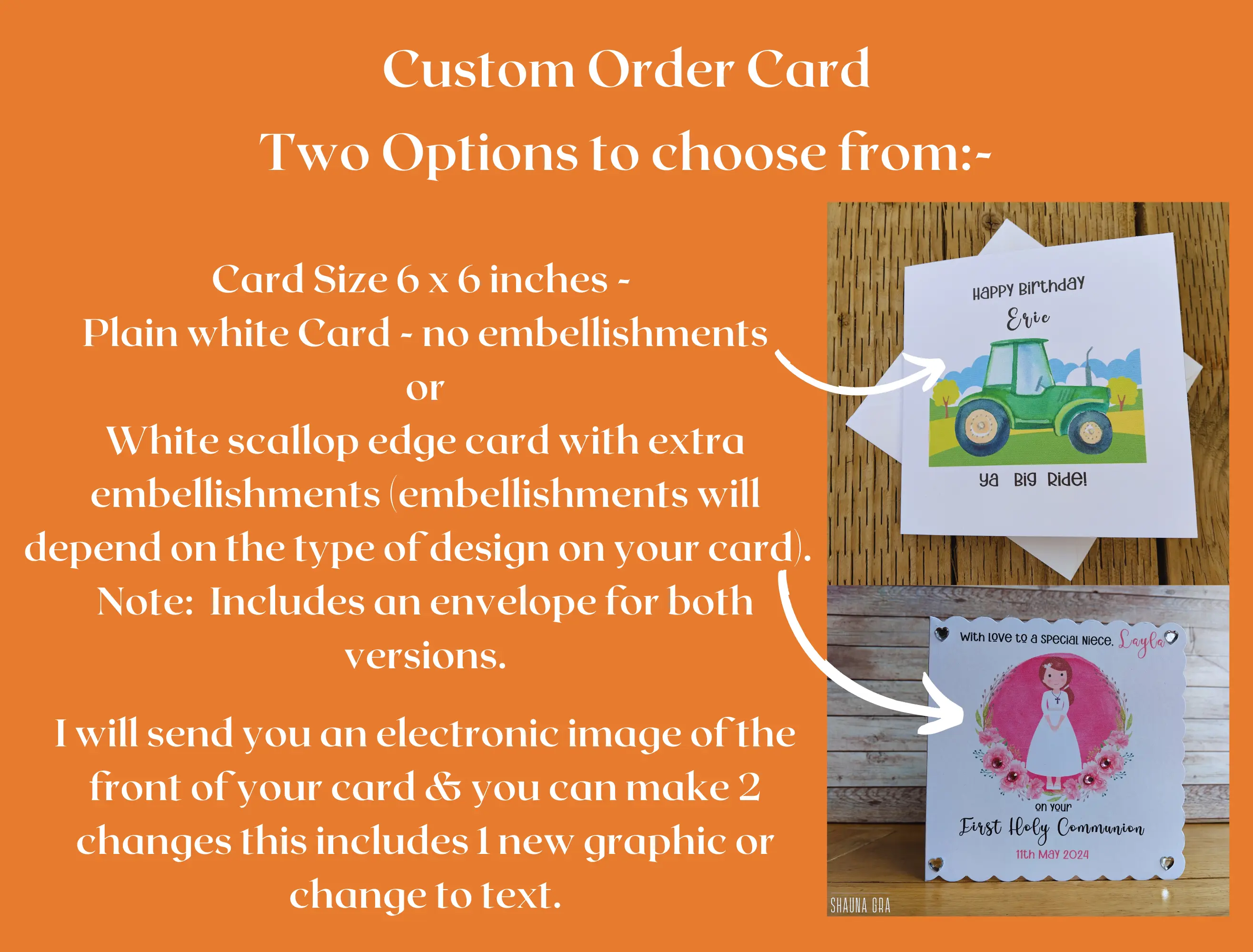Custom made greeting card handmade