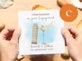 Custom engagement card italy theme