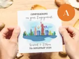 Custom engagement card new york usa theme