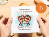 Cute engagement card with dogs for a couple