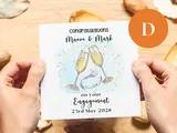 Personalised engagement card champagne glasses