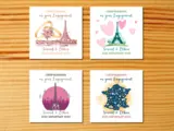 Personalised engagement card paris france theme