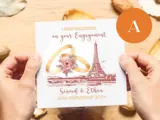 Personalised engagement card paris france theme