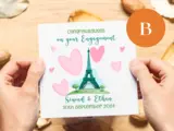 Personalised engagement card paris france theme