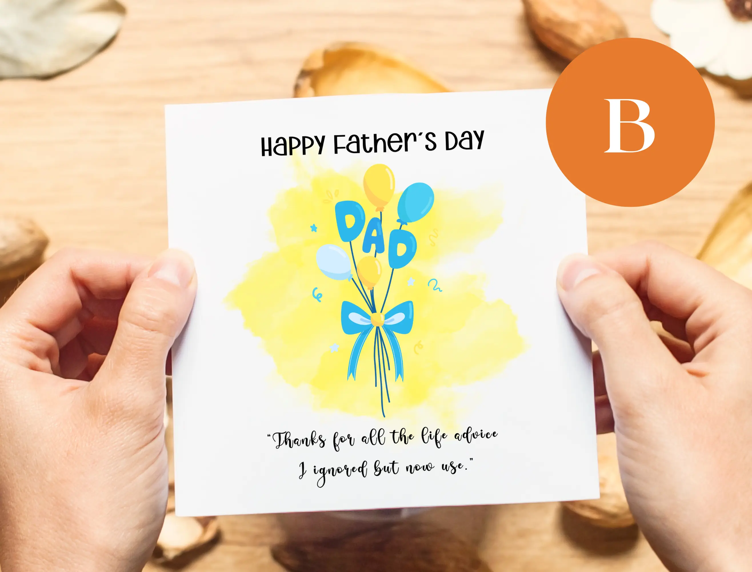 Happy fathers day card balloons quotes life favourite advice