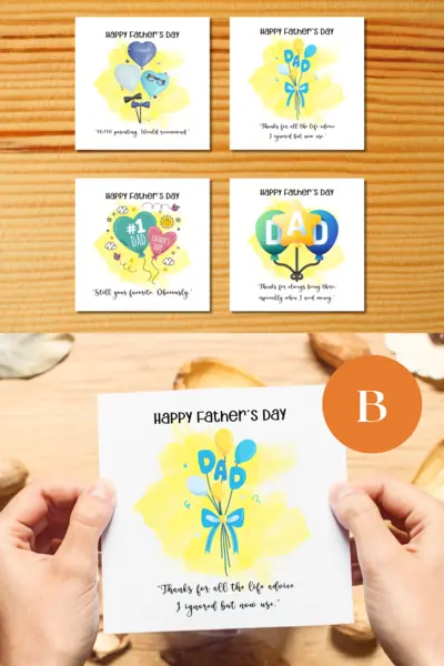 Happy fathers day card balloons quotes life favourite advice