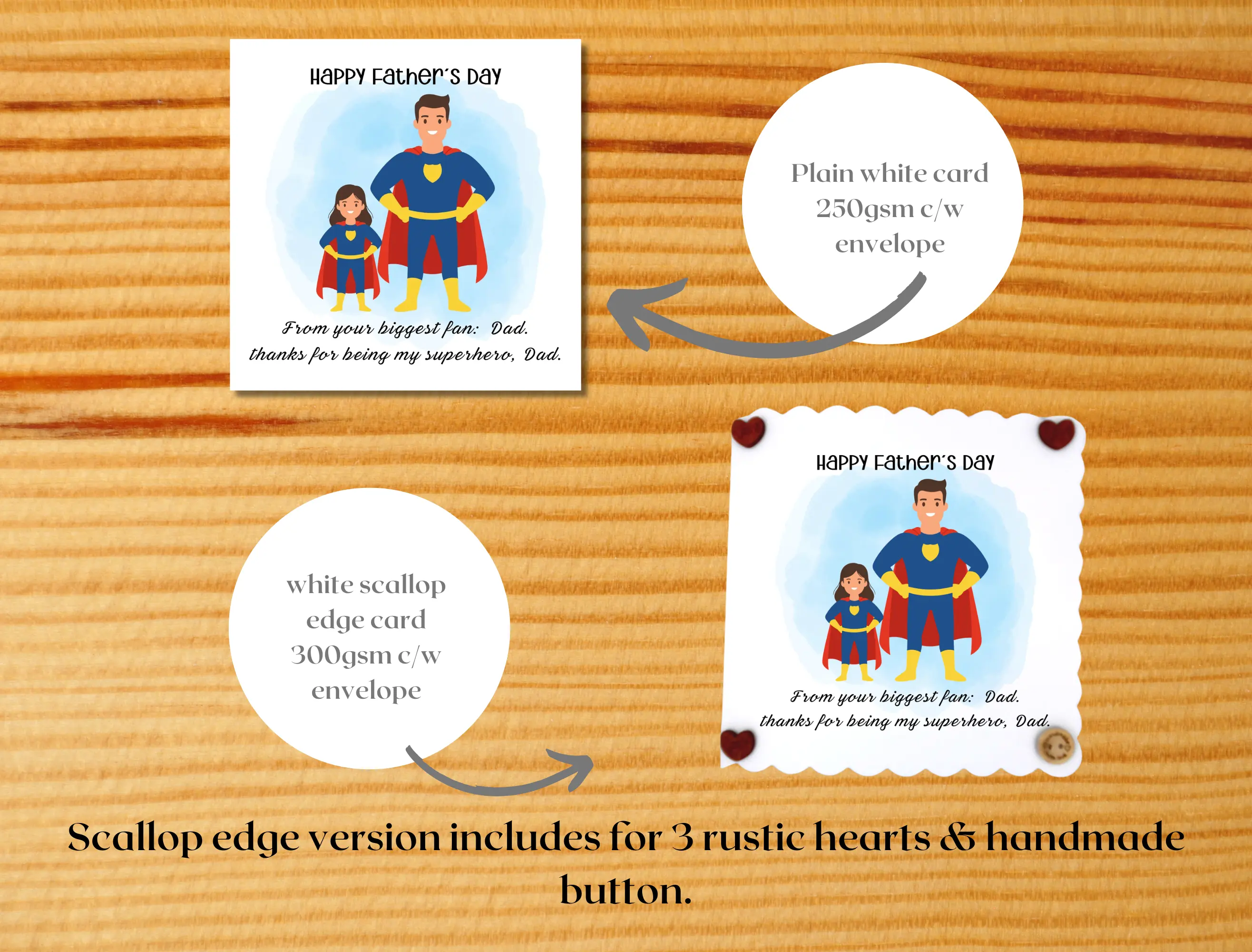 Happy fathers day greeting card girl superhero legend