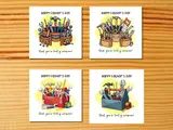 Happy fathers day greeting card tools pun hammer saw toolbox